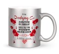 Elegancki personalizowany kubek dla emerytki z imieniem 330 ml srebrny