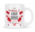 Elegancki personalizowany kubek dla emerytki z imieniem 330 ml biały