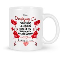 Elegancki kubek dla emerytki jako podziękowanie za pracę