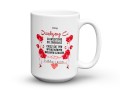 Elegancki personalizowany kubek dla emerytki z imieniem 450 ml biały