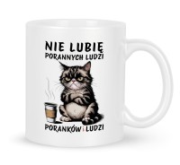 Kubek z Kotem Nie Lubię Poranków i Ludzi