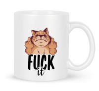 Kubek Fuck it groźny kot