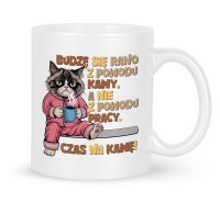 Kubek Budzę się rano z powodu kawy