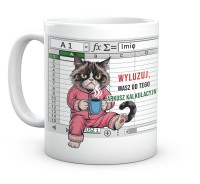 Kubek Excel Kot z Kawą Wyluzuj 