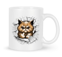 Kubek nadruk rudy kot palec środkowy