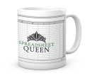Kubek dla księgowej z nadrukiem Spreadsheet Queen i imieniem