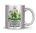 Kubek na pożegnanie z pracy z czterolistną koniczyną 330 ml srebrny
