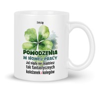 Kubek prezent pożegnanie koleżanki kolegi czterolistna koniczyna