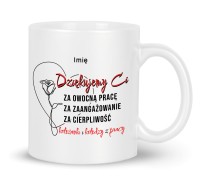 Ceramiczny kubek na pożegnanie z pracy z napisem Dziękujemy Ci