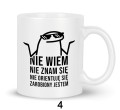 Zabawny kubek z memem Flork i nadrukiem do biura