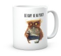 Ceramiczny kubek z nadrukiem dla pracownika z grafiką sowy bez kawy nie ma pracy
