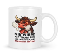 Kubek z nadrukiem poirytowanego byka