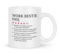 Kubek z nadrukiem Work Bestie na prezent