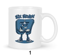 Kubek z nadrukiem mema internetowego Six Seven