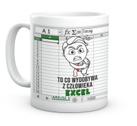 Kubek „Excel wydobywa z człowieka” – prezent do pracy