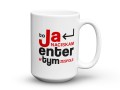 Ceramiczny kubek z klawiszem enter i śmiesznym napisem dla zespołu 450 ml.