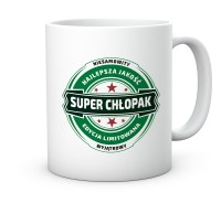 Kubek super chłopak prezent piwny – Prezent dla chłopaka, męża, narzeczonego