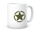 Ceramiczny kubek z białą gwiazdą us army w stylu militarnym 330 ml
