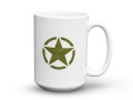 Ceramiczny kubek z białą gwiazdą us army w stylu militarnym 450 ml