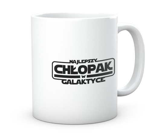 Ceramiczny kubek dla chłopaka Star Wars z napisem w galaktyce 330 ml
