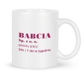 Śmieszny kubek prezent dla babci z nadrukiem Babcia Sp z oo 330 ml