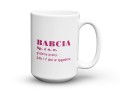Białe naczynie ceramiczne z grafiką na Dzień Babci 450 ml
