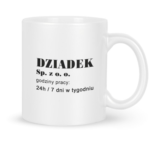 Śmieszny kubek dla dziadka z nadrukiem Dziadek Sp z oo 330 ml