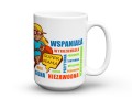 Ceramiczny kubek dla mamy z nadrukiem napisu super mama 450 ml.