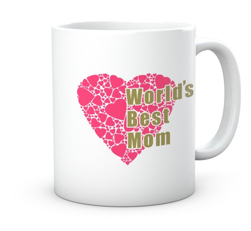 Biały kubek z nadrukiem najlepsza mama na świecie world's best mom 330 ml