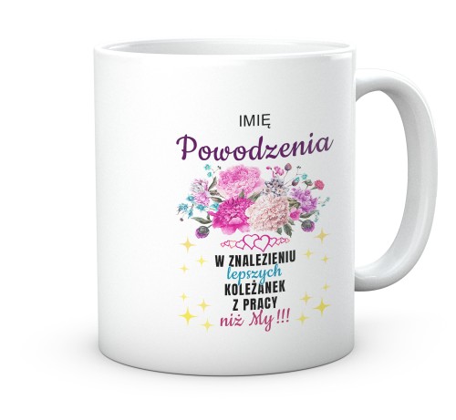 Ceramiczny kubek na pozegnanie z pracy dla kolegi z imieniem