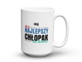 Biały kubek dla chłopaka z napisem najlepszy na świecie nr 1 - 450 ml