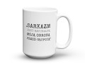 Biały ceramiczny kubek z napisem sarkazm moją obroną przed głupotą 450 ml