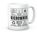 Biały kubek z czarnymi ikonami zawodu dla kierownika 330 ml