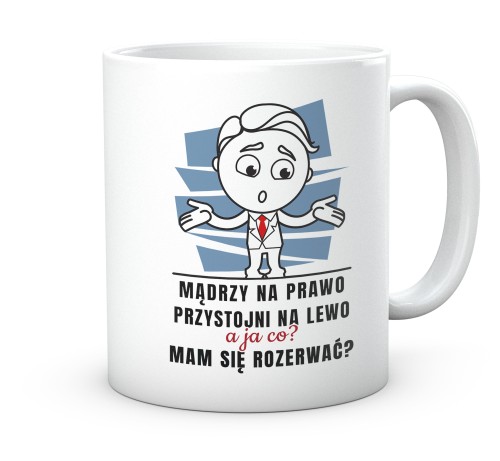 Gadżet kubek do pracy z dwustronnym nadrukiem dla kolegi z biura 330 ml