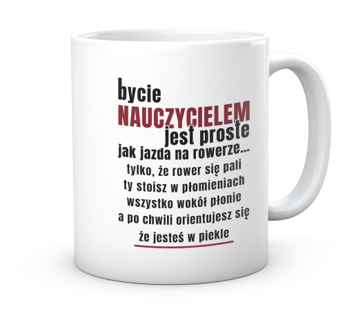 Ceramiczny kubek dla pedagoga zapakowany w ozdobne pudełko 330 ml.