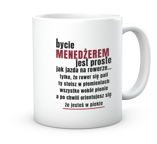 Śmieszny kubek dla szefa z nadrukiem roweru w ogniu 330 ml