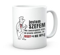 Originalny kubek Szef – Śmieszny gadżet biurowy