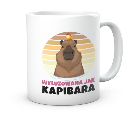 Śmieszny kubek z nadrukiem kapibary dla miłośnika zwierząt 330 ml