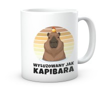 Poręczny kubek Wyluzuj jak kapibara – zabawny kubek z grafiką