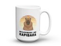 Kubek z nadrukiem zwierząt wyluzuj jak kapibara 450 ml