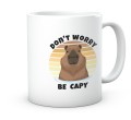 Kubek z nadrukiem don't worry be capy motyw kapibara 330 ml