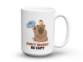 Biały ceramiczny kubek z nadrukiem don't worry be capy 450 ml