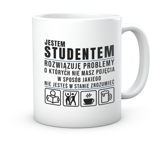 Ceramiczny kubek dla studenta na prezent z humorem 330 ml