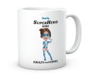 Ceramiczny kubek dla dziewczyny z motywem superbohaterki i imieniem 330 ml