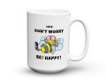 Śmieszny kubek pszczoła don't worry bee happy do biura 450 ml