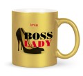 Kubek ceramiczny boss lady prezent dla szefowej do pracy złoty 330ml