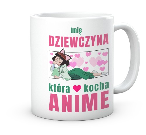 Kubek do biura dla fanki anime dziewczyna która kocha anime 330 ml
