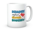 Biały kubek dla dziadka z czarnym napisem stylowa głowa rodziny 330 ml