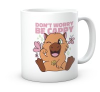Uroczy kubek z nadrukiem Kapibara Don't Worry Be Cappy