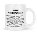 Biały kubek 330 ml z nadrukiem mózg kierownika do biura